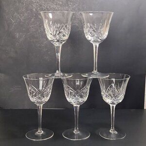 GORHAM Cherrywood Clear Set Of 5 Water Goblets 6-7/8" Tall Excellent Unused Cond